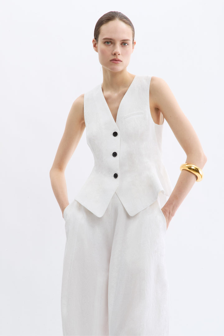 William Vest in Cotton Jacquard