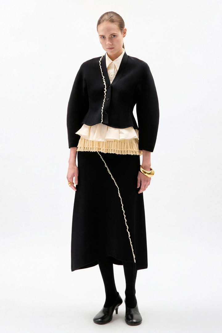 Henry Ruffle-Trim Cardigan