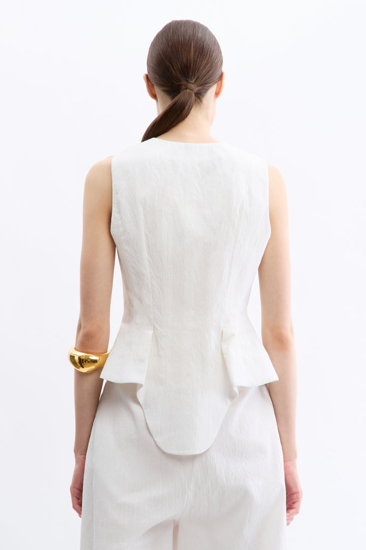 William Vest in Cotton Jacquard