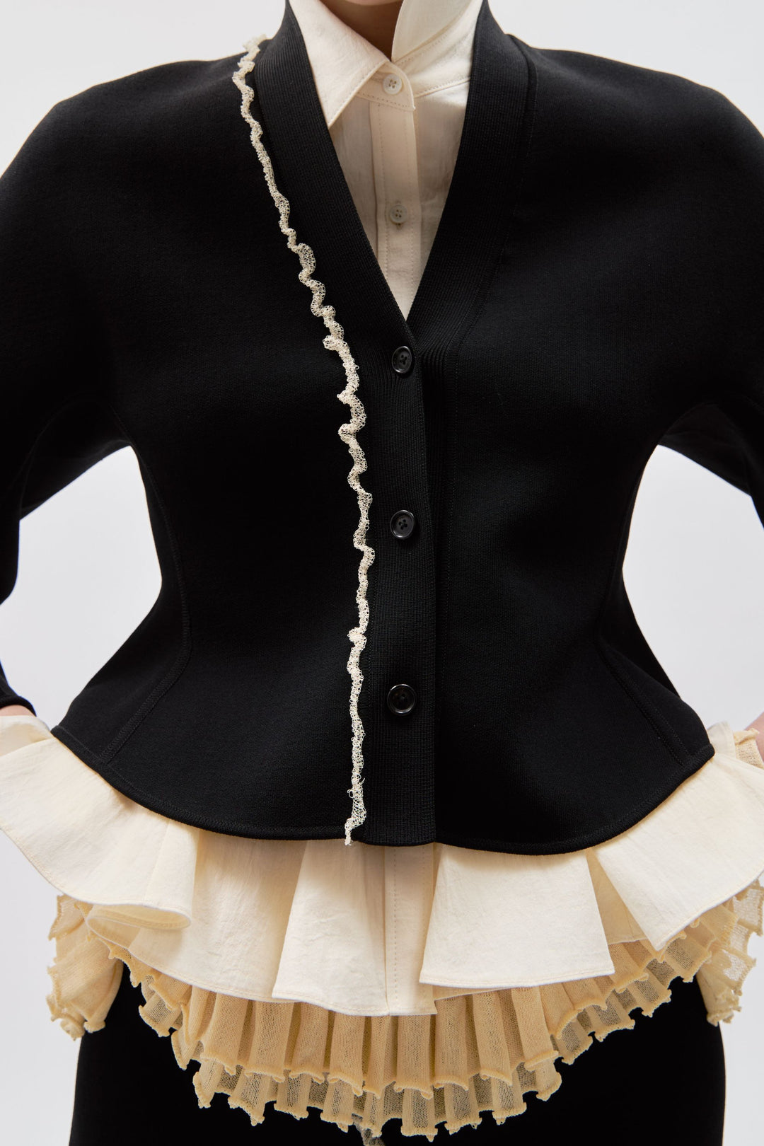 Henry Ruffle-Trim Cardigan