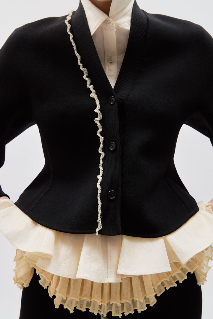 Henry Ruffle-Trim Cardigan