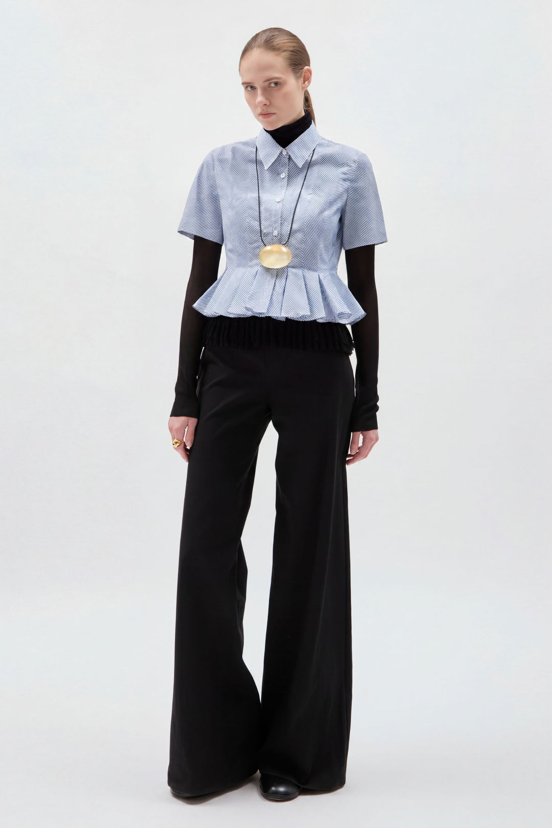 Lulu Shirt in Stripe Lux Poplin