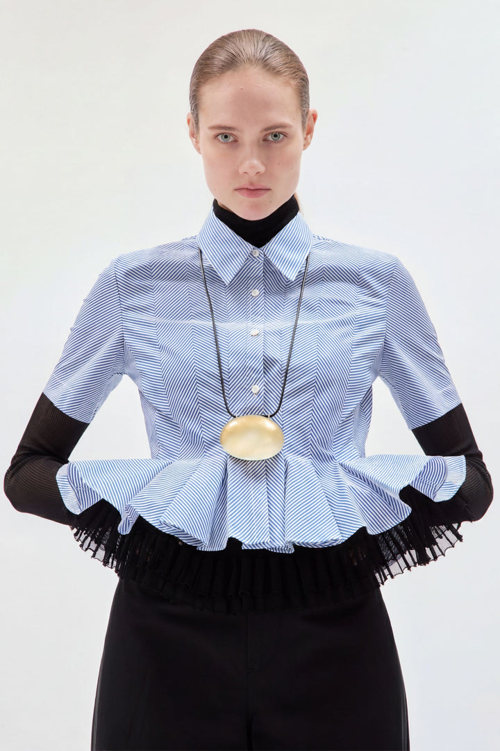 Lulu Shirt in Stripe Lux Poplin