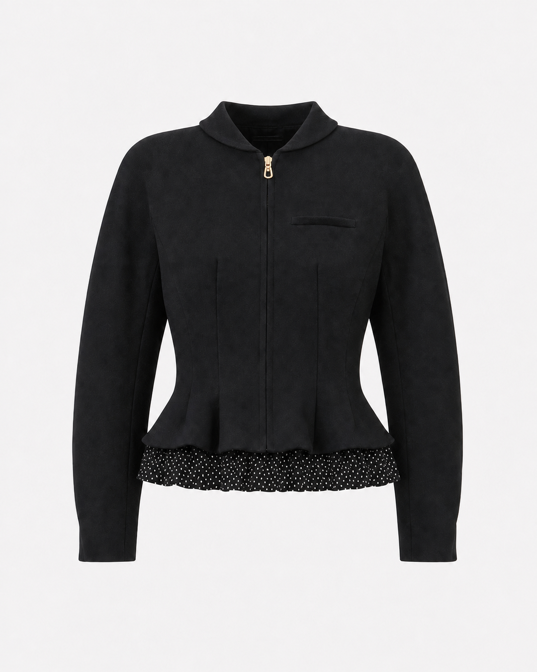 Roya Bomber with Ruffle Trim
